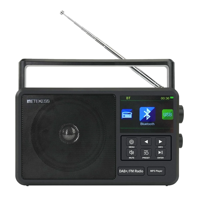 Retekess TR640 Internet Radio,FM Digital Radio,Portable DAB Digital,Wireless connection,External Antenna,Knob Operation,Suitable for Enthusiasts,Middle-aged People