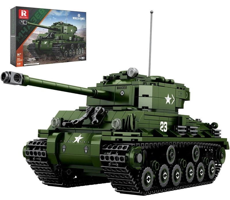 Reobrix M4A3E8 Sherman Tank Model Kit for Adults, World of Tanks Licensed