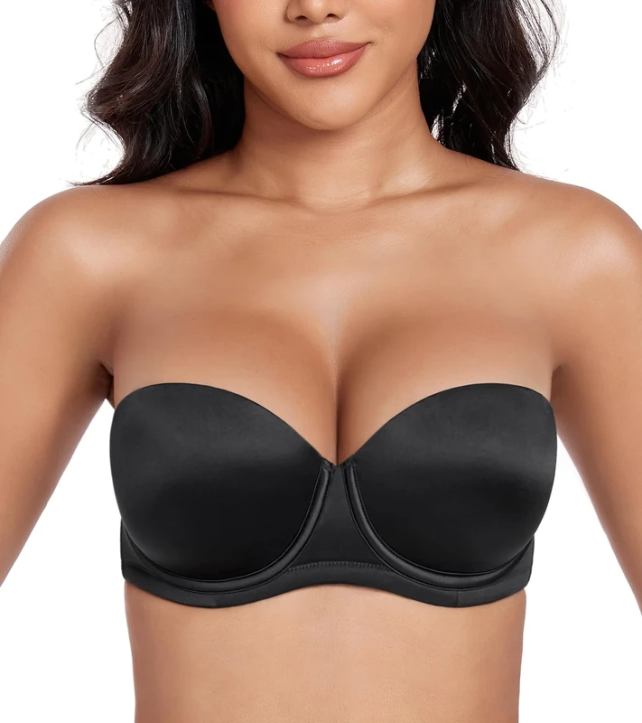 DotVol Women's Multiway Push Up Convertible Underwire Strapless Bra Thick Padded Everyday Bra(Black,40C)