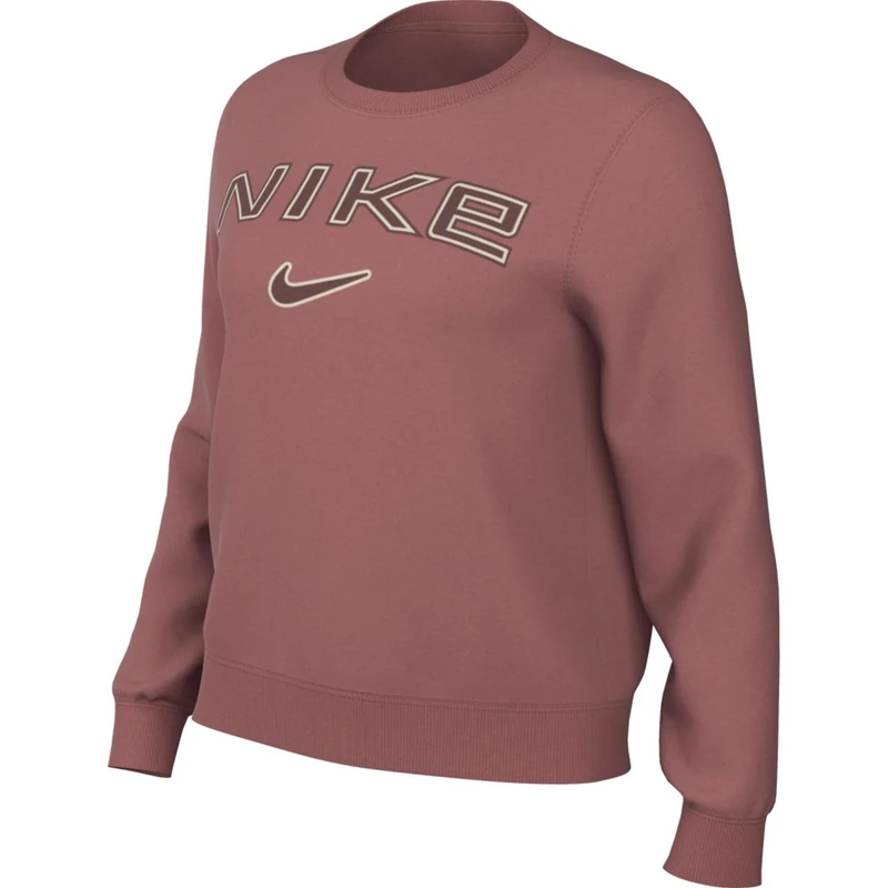 NIKE HM9754-634 SPORTSWEAR PHOENIX FLEECE Sweatshirt Women's Canyon Pink/Lt Orewood Brn/Red Sepia Size XS