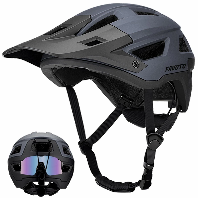 Favoto Mountain Bike Helmet for Adult Commute & Off-Road Cycling with Visor