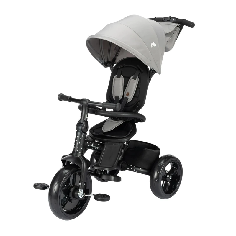 Bebeconfort Windy, Baby Trike with Parent Handle, 10 Months - 4 Years, 0-25 Kg, Adjustable to Child, Comfortable and Reversible Seat, Protective Canopy, Compact Fold, Toddler Bike, Tinted Grey