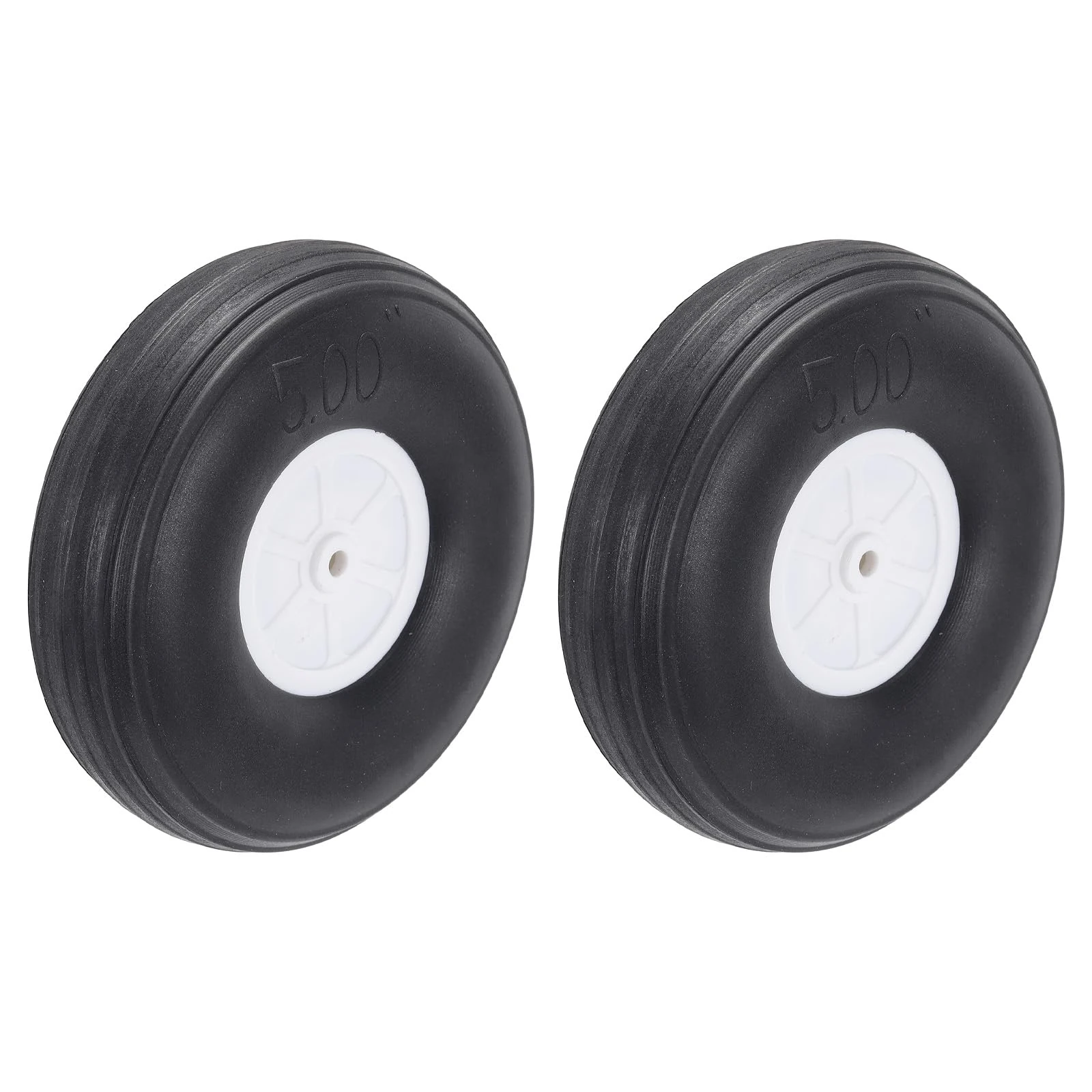 sourcing map RC Airplane Wheels 5"x 1.6"x 0.21" OD RC Airplane,Aircraft PU Sponge Wheels,Tire Tail Wheel RC Aircraft Foam Wheel Replacement for DIY RC Model Plane Aircraft Pack of 2