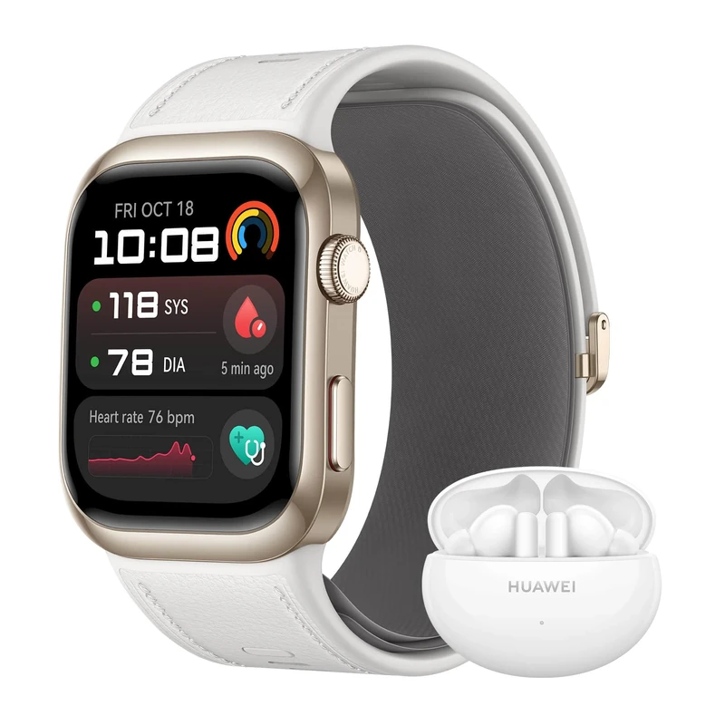 HUAWEI WATCH D2 +FreeBuds 5i White, Smartwatch 1.82" AMOLED, Ambulatory Blood Pressure Monitoring, ECG, Sleep Breathing Awareness, SpO2, Health Community, Smart Lifestyle,Bluetooth Calling，iOS Android