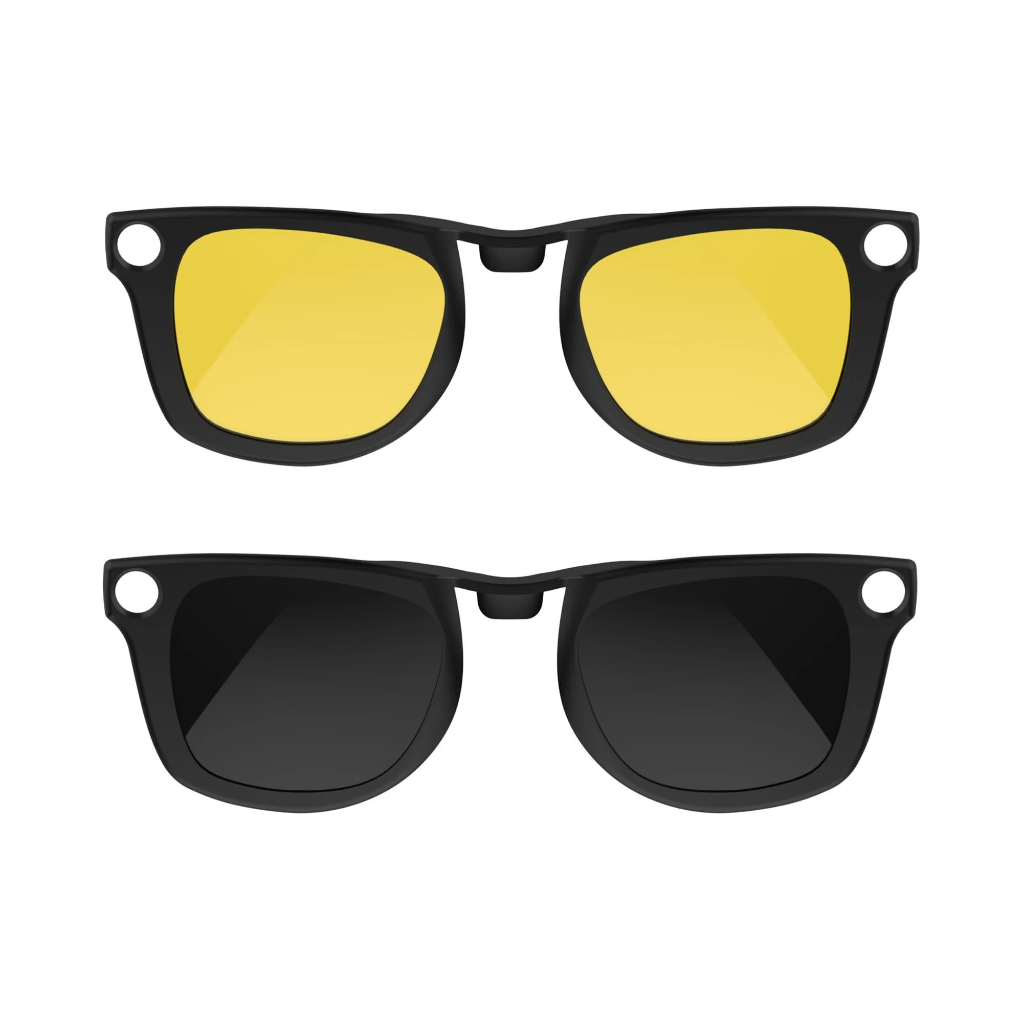 RCstyle Compatible with Ray-Ban Meta Wayfarer(Standard) Smart Glasses Color Changing Clip Set Size M(Night Vision Yellow, Black)
