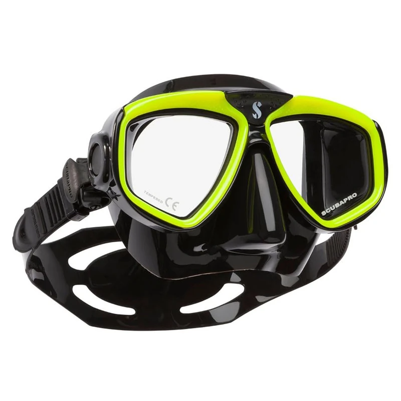 Scubapro Unisex Adult Zoom Rental Mask, Black/Yellow Diving Regulators, Multicoloured, One Size