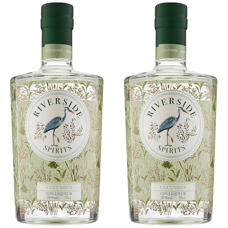 Riverside Spirits Cucumber Gin Liqueur, 70 cl (Pack of 2)