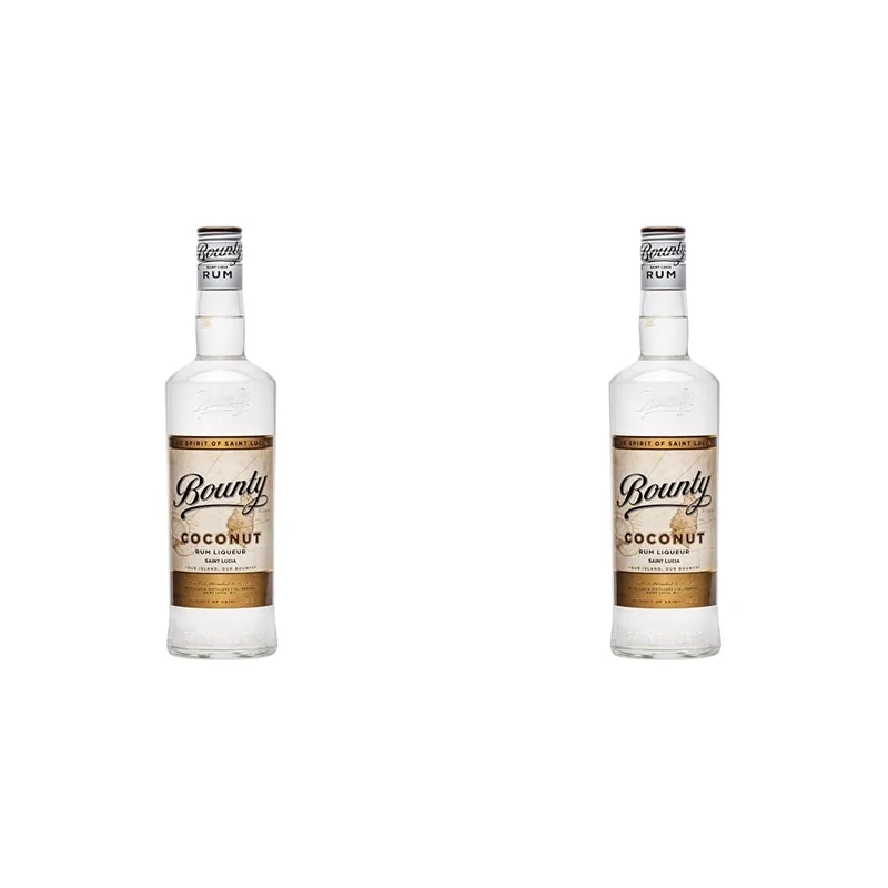 Bounty Coconut Rum Coconut Flavour Distilled, blended and bottled in Saint-Lucia 20% alcohol 700ml Perfect base for Long Drink (Pack of 2)