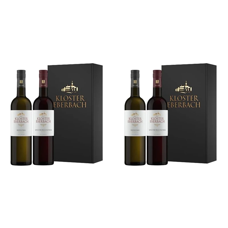 Kloster Eberbach - Gift Set of 2 - Dry Pinot Noir and Classic Riesling from Rheingau, Germany (2 x 0.75 l) (Pack of 2)