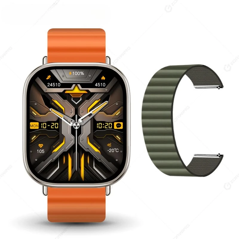 2024 New HK10 Ultra 3 AMOLED Smart Watch Men Women ChatGPT NFC Compass Photo Album Heart Rate Smartwatch for Android IOS HK9 Upgrade (Orange Alpine B)