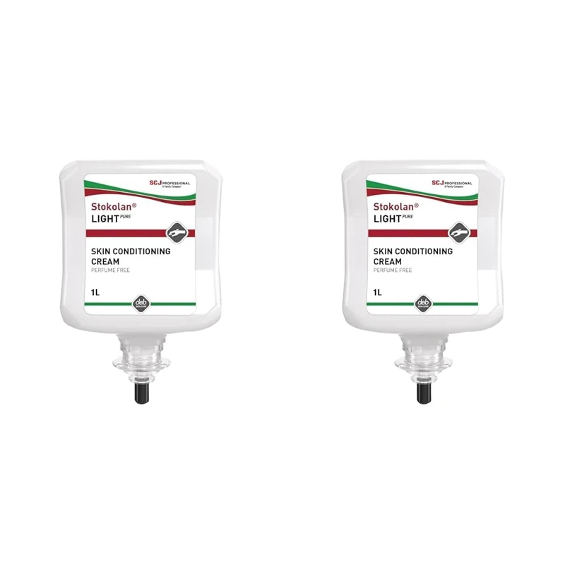 DEB RES1L Stokolan Light Pure Conditioning Hand Cream, 1L (Pack of 2)