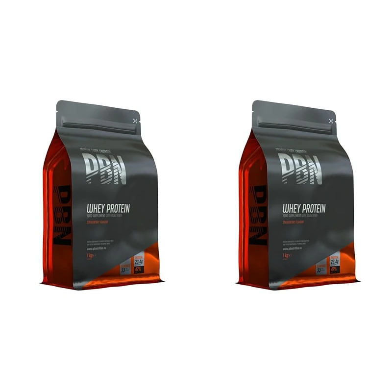 PBN - Premium Body Nutrition Whey Protein 1kg Strawberry, new Improved Flavor (Pack of 2) - Image 1