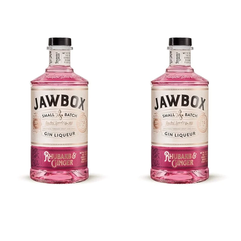 Jawbox Rhubarb and Ginger Gin Liqueur, 70cl (Pack of 2)
