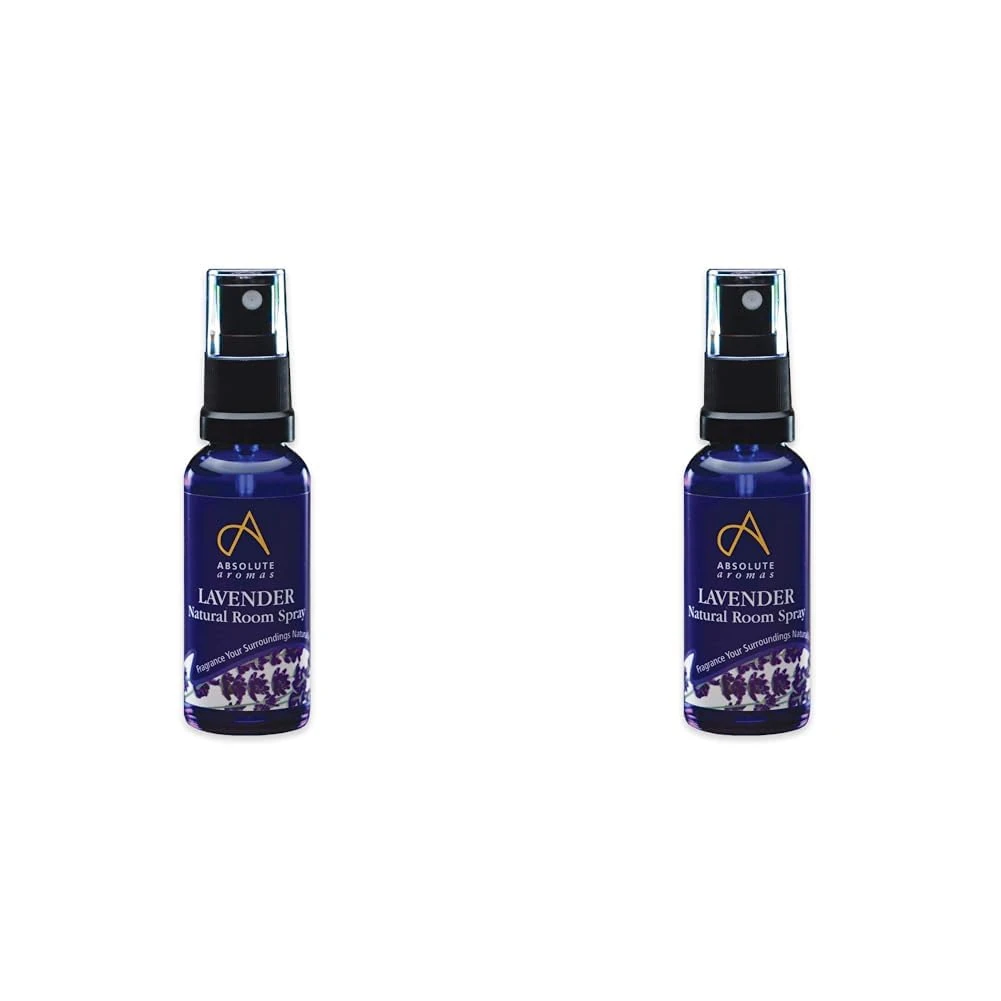 Absolute Aromas Natural Lavender Room Spray with Pure Lavender Essential Oil - A Light, Crisp and Calming Aroma - 100% Pure, Natural, Vegan, Undiluted and Cruelty-Free (Pack of 2)