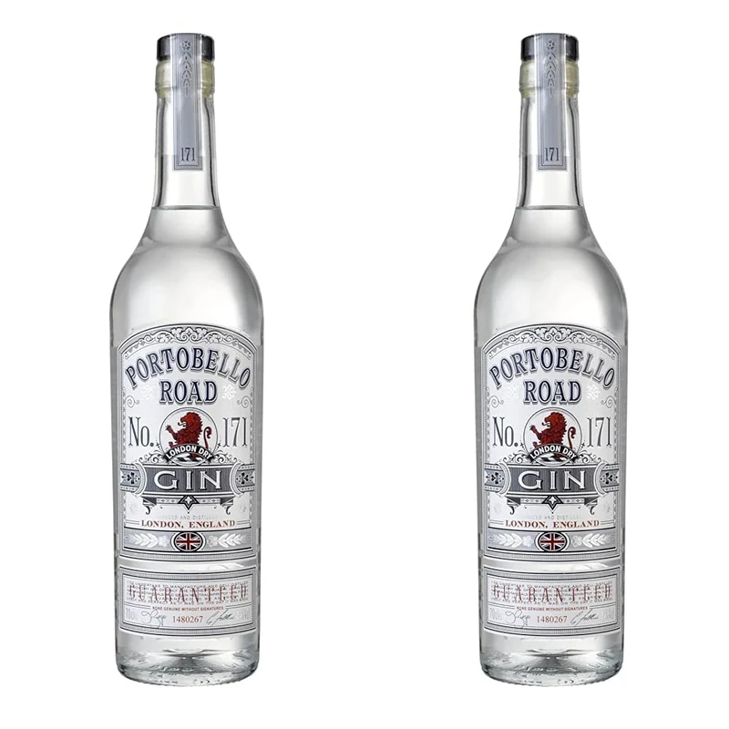 Portobello Road No. 171 Gin, London Dry Gin Traditionally Made Using 9 Botanicals, Premium Craft Spirit, 70cl Bottle (Pack of 2)