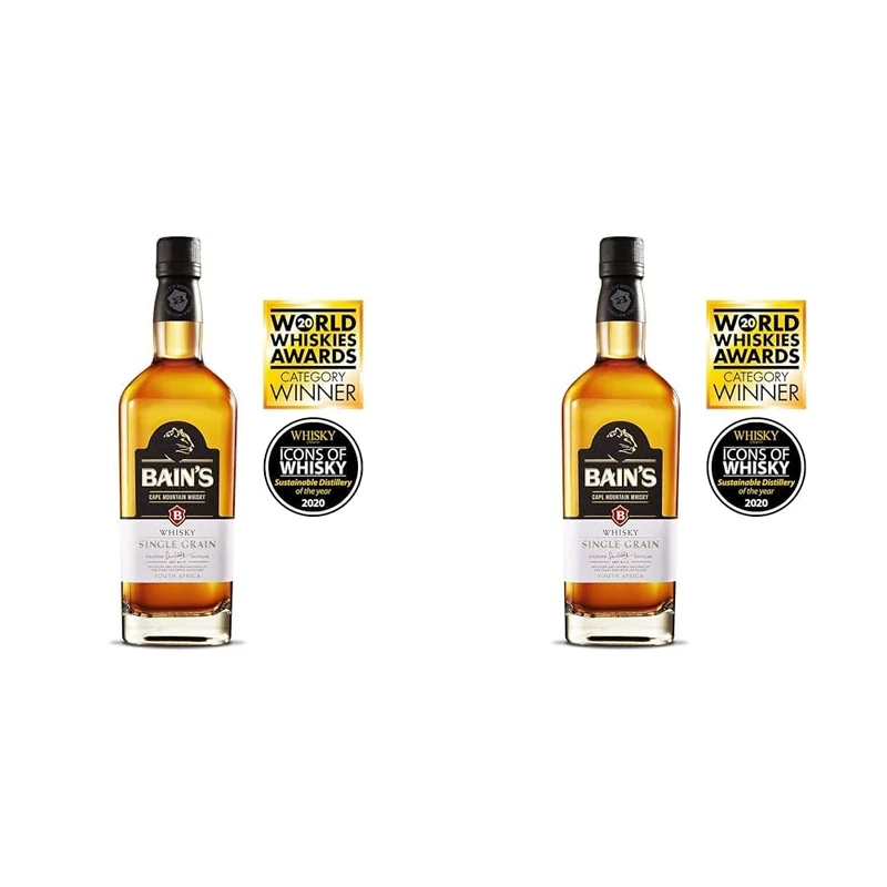 Bains Single Grain South African Whisky, 70 cl (Pack of 2)