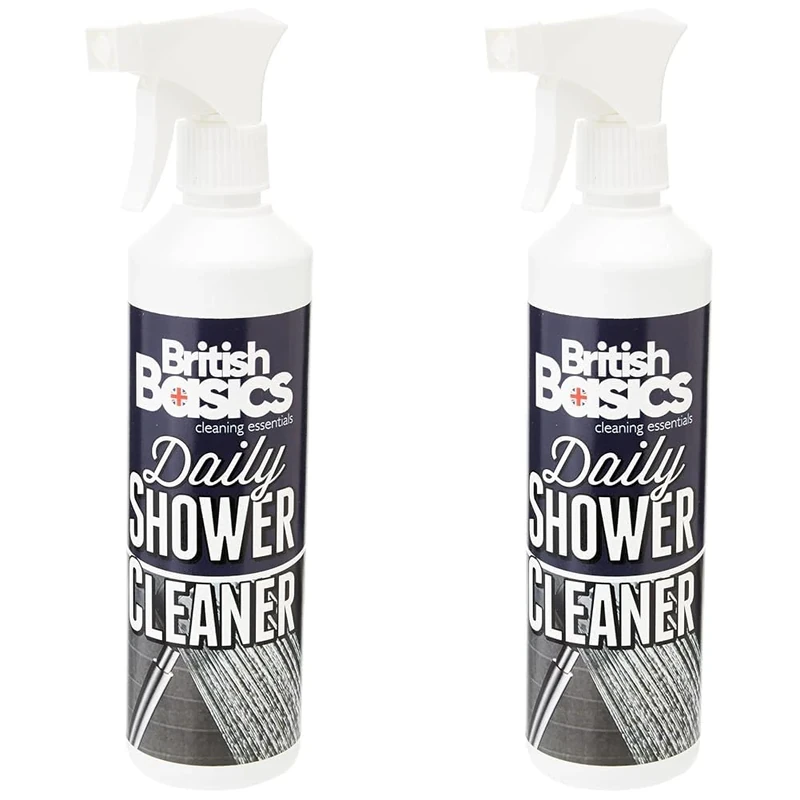 British Basics - Daily Shower Cleaner | Spray and Leave Bathroom Cleaner 500ml (Pack of 2)