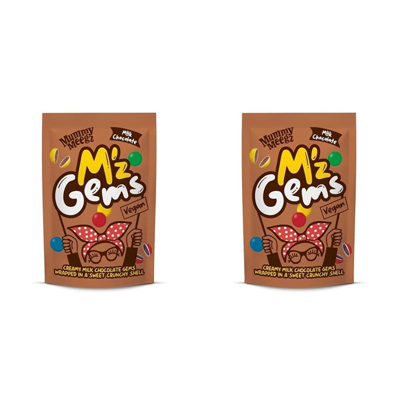 Mummy Meegz M'z Gems - Vegan Creamy M!lk Chocolate Gems - 80g x 1 (Pack of 2)