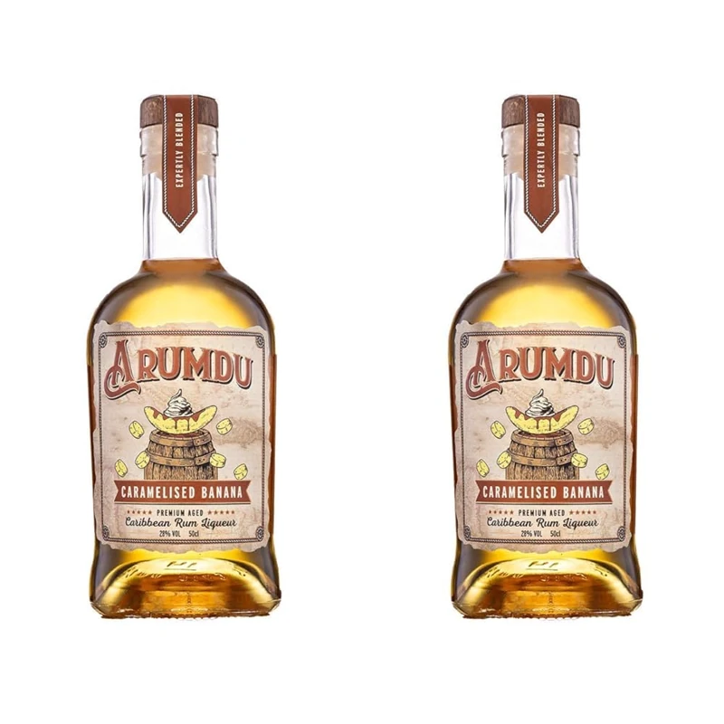 Arumdu Caramelised Banana Rum Liqueur 50cl, Caribbean Flavours Aged 3 years, Expertly Blended, 28.0% (Pack of 2) - Image 1