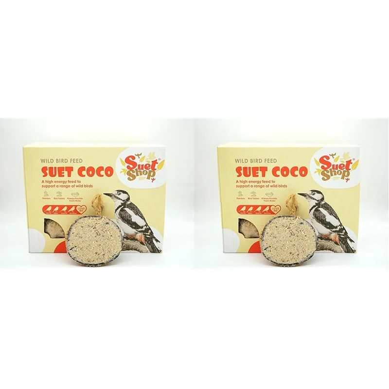 Suet Shop, Wild Bird Food Suet Coconut Halves, High in Energy & Protein 20 pack
