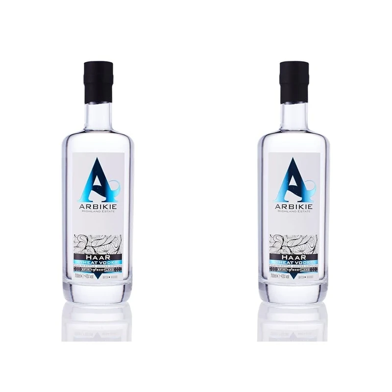 Arbikie Haar Vodka, Premium Vodka Made in Scotland, Award Winning, Authentic Field to Bottle, Wheat Vodka, Vanilla, Spice, Caramel, 43%, Vol 70cl (Pack of 2)