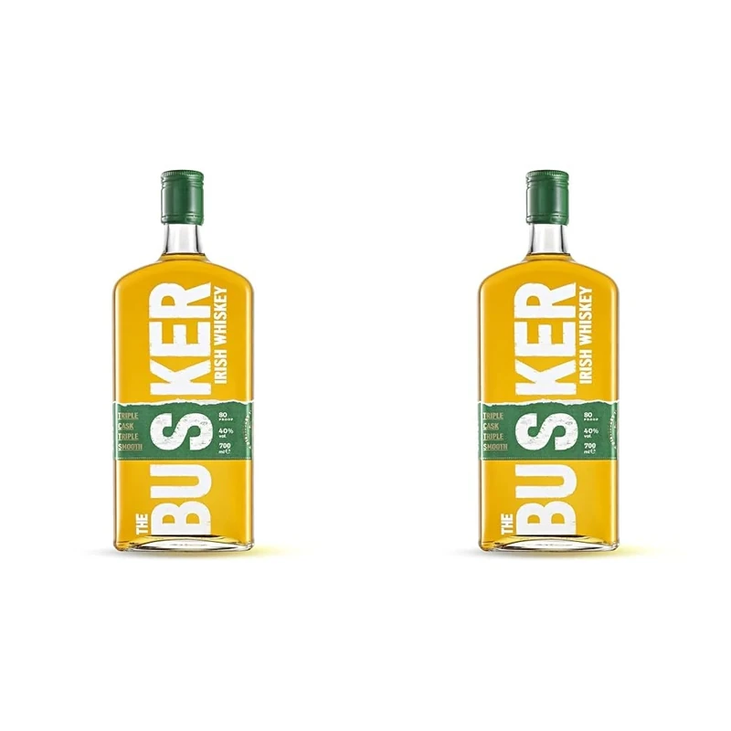 The Busker - Triple Cask Triple Smooth Irish Whiskey, Rich Body with Tropical Fruits and Vanilla Notes, Vegan and Gluten Free, Made at Royal Oak Distillery, Bottle of 70 cl, 40% ABV (Pack of 2)