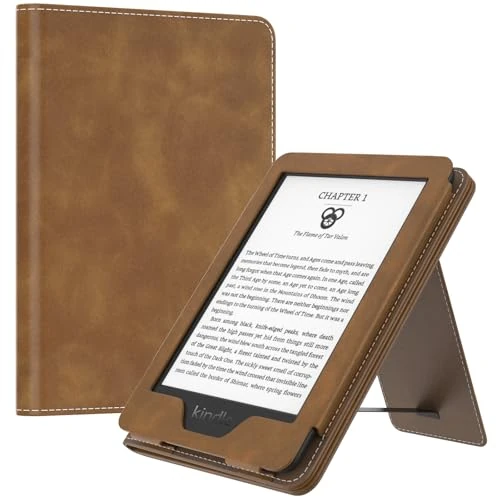 MoKo Case for All-New 6" Kindle(11th Generation, 2024/2022 Release)/(10th/8th Gen, 2019/2016), Ultra Lightweight PU Shell Cover with Auto Wake/Sleep for Kindle 2024, Brown