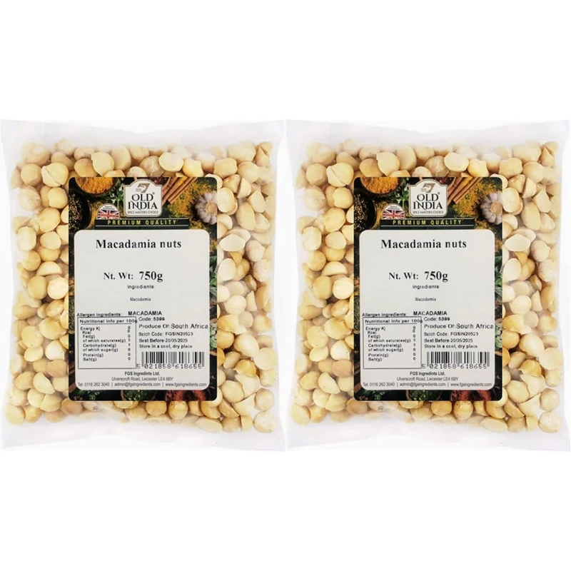 Old India Macadamia Nuts 750g (Pack of 2)