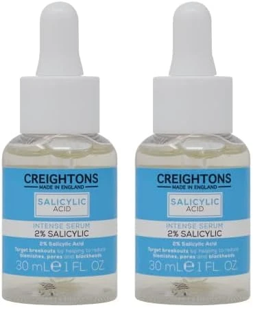 Creightons Salicylic Acid Intense Serum 2% (30ml) – Reduces Blemishes, Pores & Blackheads | Dermatologically Tested, Vegan & Cruelty-Free | For Oily/Blemish-Prone Skin (Pack of 2)