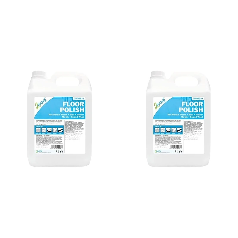 2Work 2W04610 Floor Polish 5 Litre (Pack of 2)