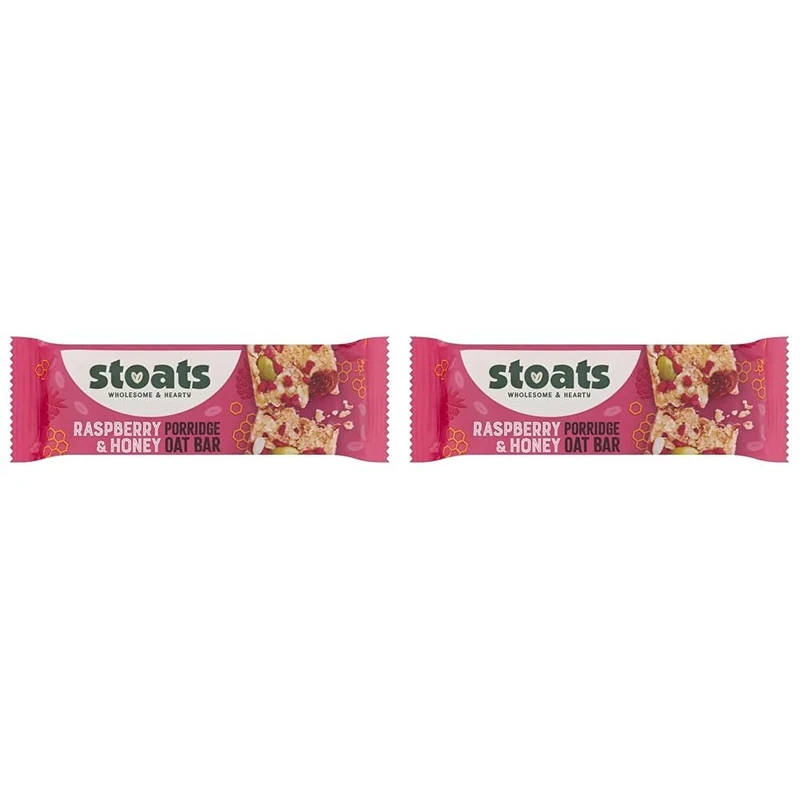 Stoats Raspberry & Honey Porridge Oat Bars 42g (Pack of 48)