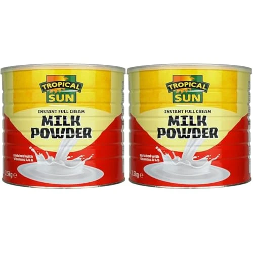 Tropical Sun Full Cream Milk Powder, 2.5KG | Boosted with Vitamins A & D! | (Pack of 2)