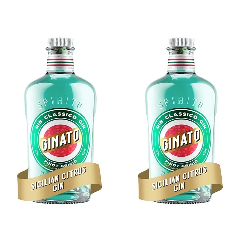 Ginato Gin Sicilian Citrus Italian Gin, 70 cl (Pack of 2)