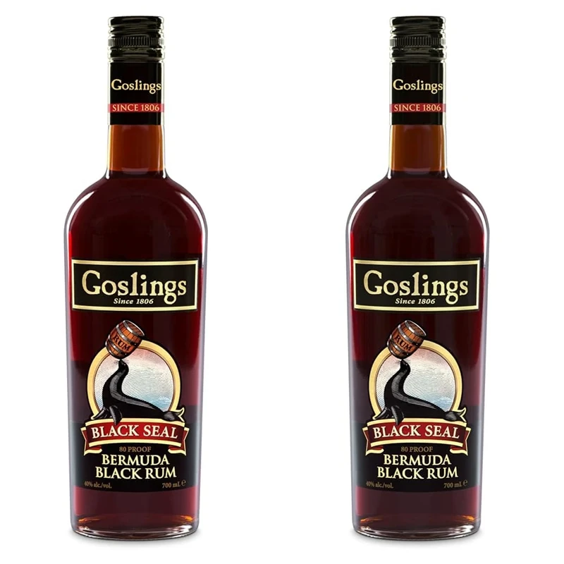 Goslings Black Seal Rum 70cl. ABV 40% Alcohol-Premium Dark Rum from Bermuda. (Pack of 2)