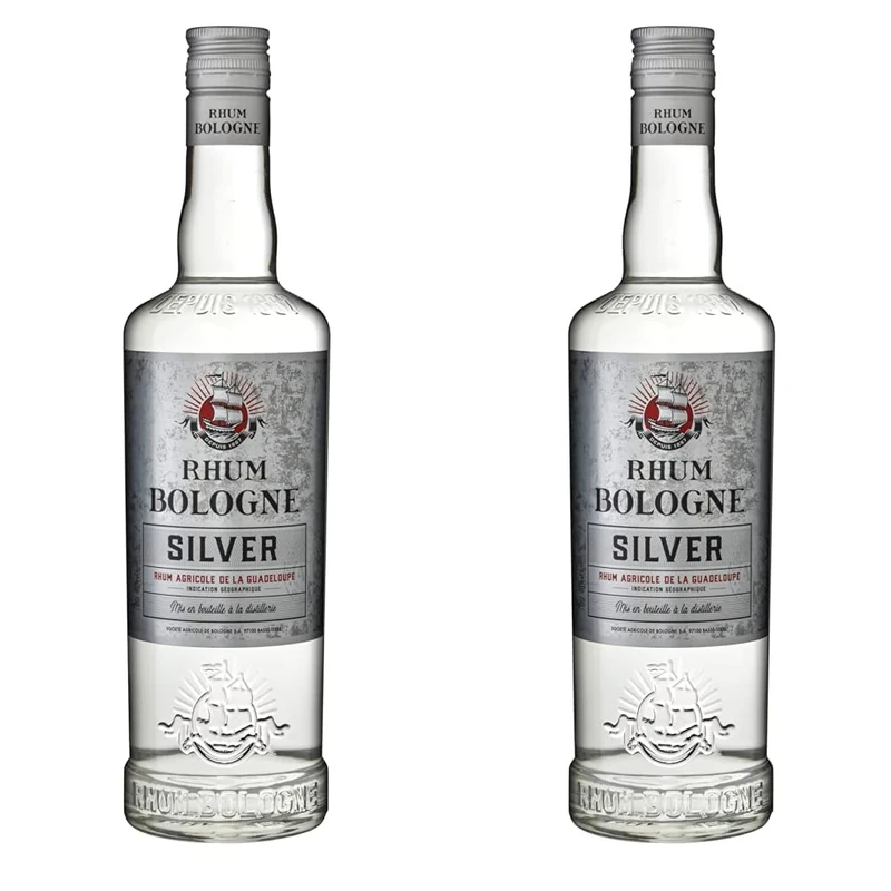 Rhum Bologne - Silver White Agricultural Rum from Guadeloupe - 40%(1 x 0.70 L) (Pack of 2)