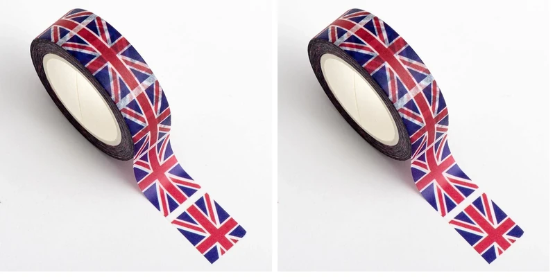 Italian Options Queen's Jubilee Union Jack British Flag Adhesive Washi Tape (15mm x 10 Metre) (Pack of 2) - Image 1