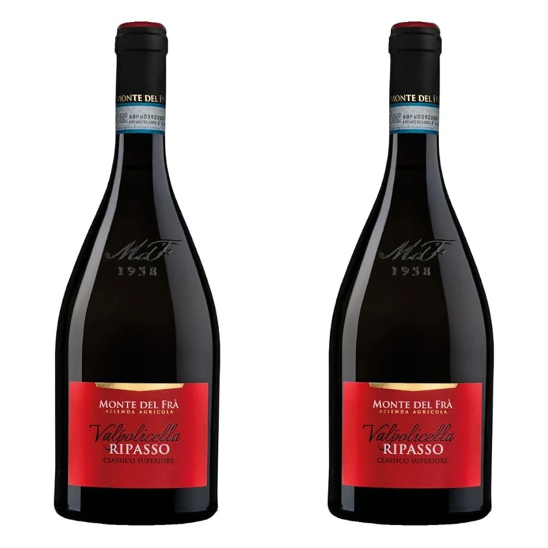 Monte Del Fra, Valpolicella Ripasso Classico Superiore, Veneto Italian Red Wine 75cl, (Pack of 2)