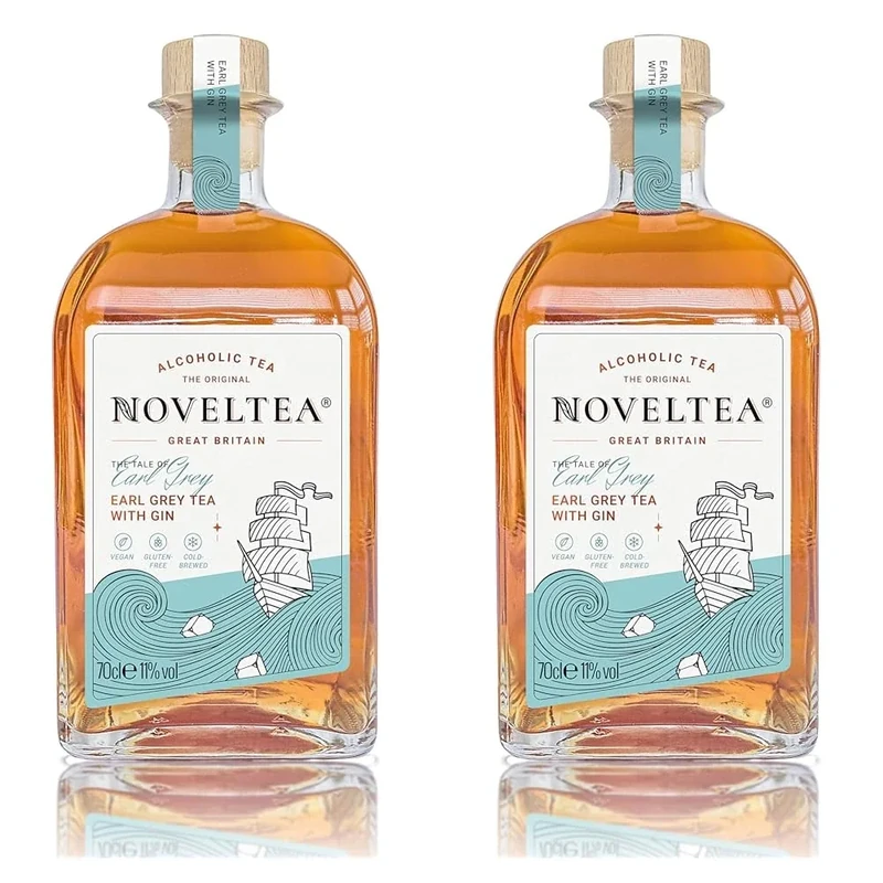 NOVELTEA Earl Grey Tea Gin 70cl – Multi Award Winning Premium Alcoholic Tea - Best Gin Gifts for Women and Men - Perfect Christmas Gift for Gin Lovers (Pack of 2)