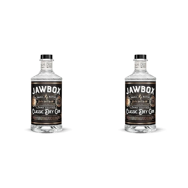 Jawbox Small Batch Classic Dry Gin 43%, 70cl, 18432 (Pack of 2)