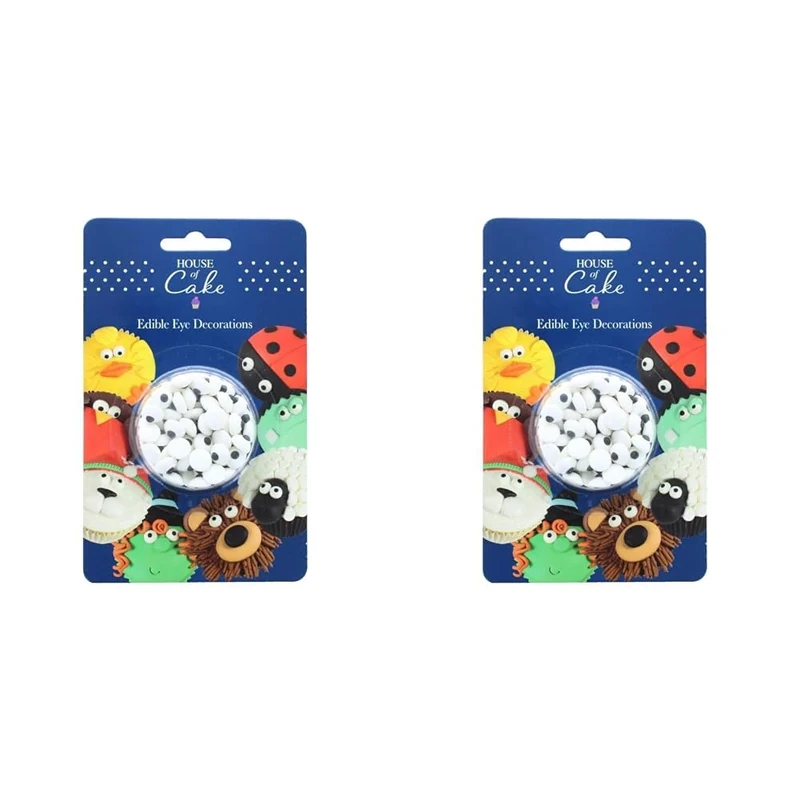 House Of Cake Edible Sugar Eyes, Cake Decorations For Animals, Monsters, And Aliens On Cakes, Cupcakes, Muffins, Cookies, 25g (Pack of 2)