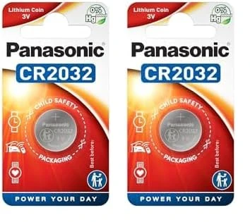 Panasonic – Cell Power CR2032 – BATTERY, CR2032, Li 220 mAh, CR2032L/1BP (Pack of 2)