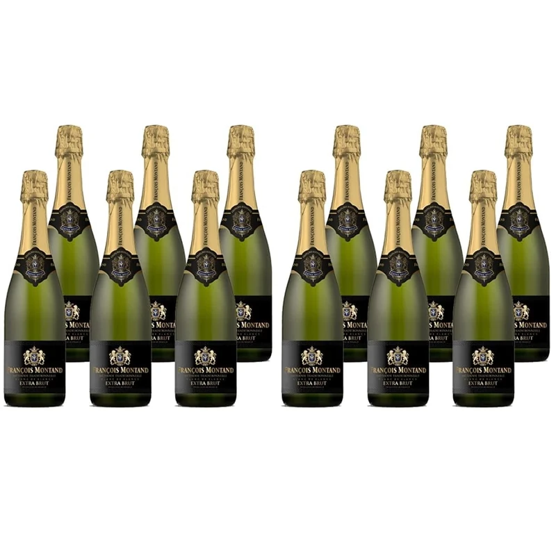 Francois Montand Sparkling Wine - Traditional Method - Blanc de Blancs Extra Brut - France (6 x 0.75 L) (Pack of 2)