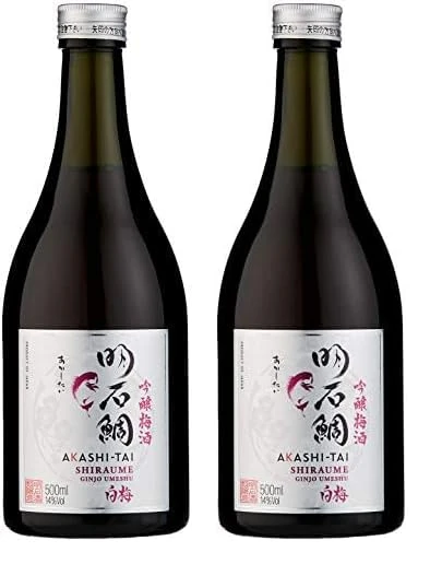 Akashi-Tai Shiraume Umeshu Plum Infused Sake 50 cl (Pack of 2)