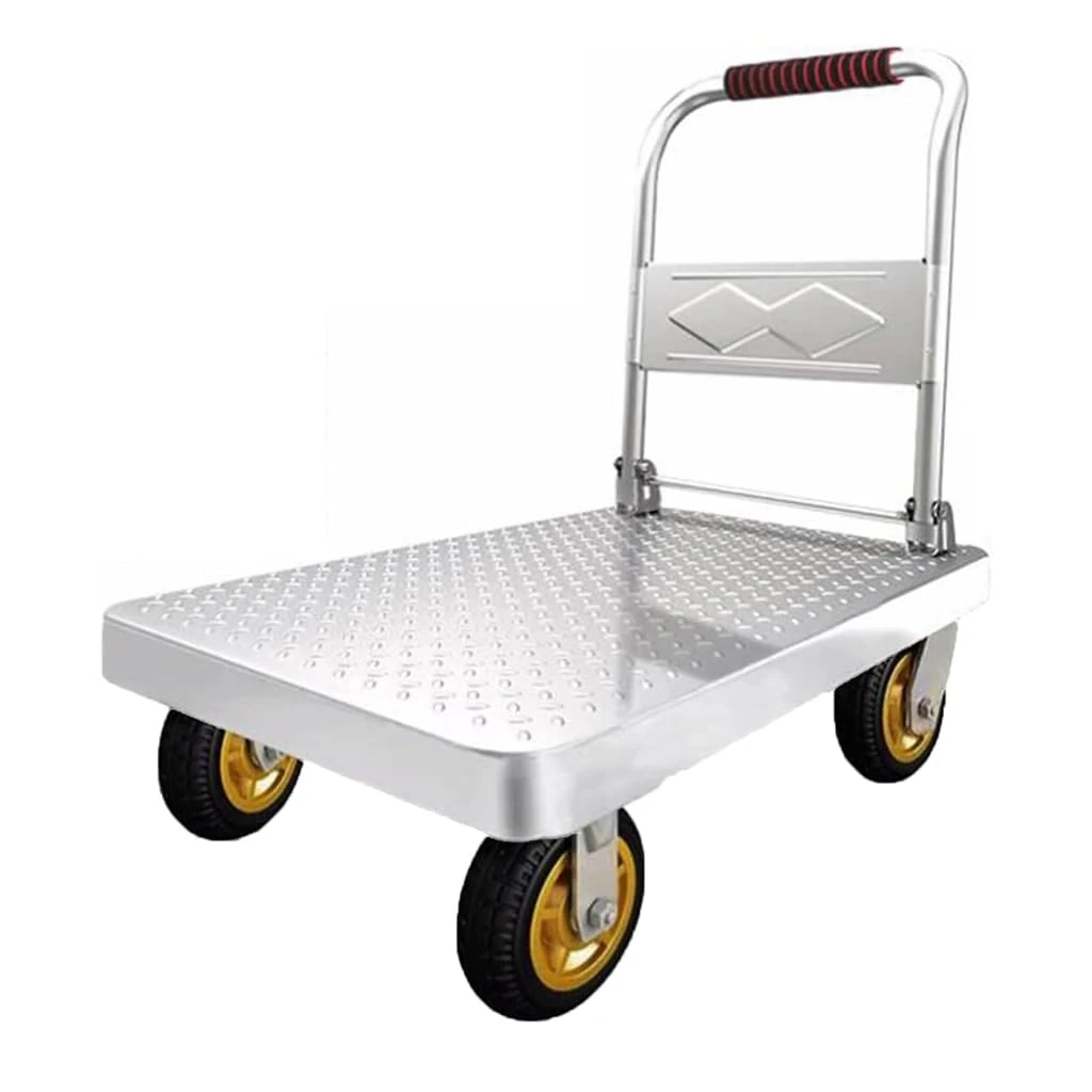 Coolpleasant Heavy Duty Folding Platform Trolley, Platform Truck,Folding Sack Truck With 360° Swivel Wheels Moving Trolley Comfortable For Loading And Storage(Size:73x48cm)