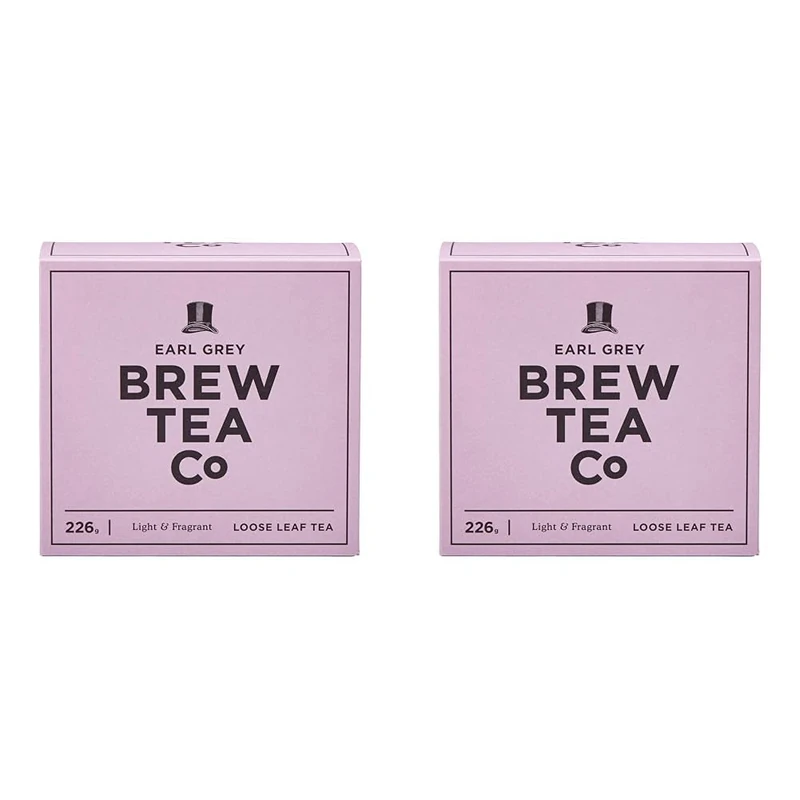 Brew Tea Co - Earl Grey Loose Leaf Tea - Light & Fragrant - 226g (Pack of 2)