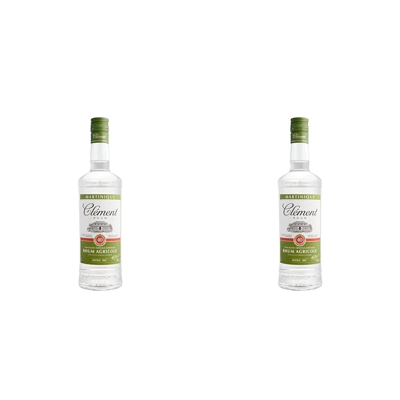 RHUM BLANC CLÉMENT: Rhum Agricole with natural flavours | Distilled and bottled in Martinique | 40% Alcohol, 700ml | Perfect for Ti'Punch, short and long drinks (Pack of 2)