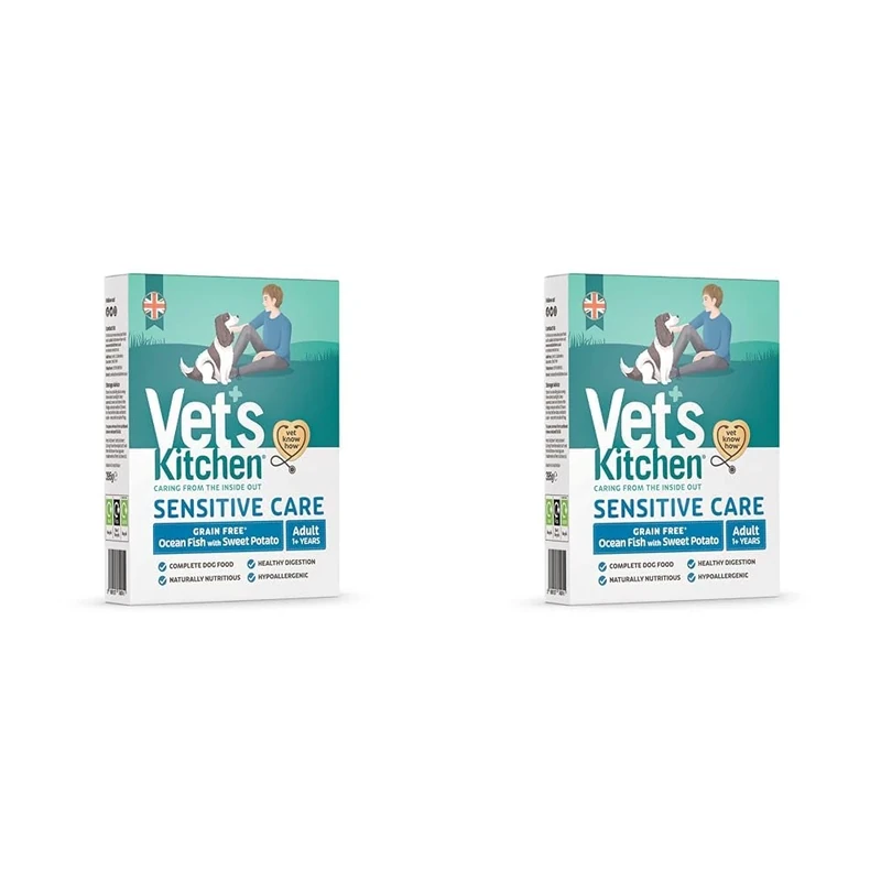 Vet's Kitchen Wet Dog Food Grain Free Ocean Fish with Sweet Potato, 10 x 395g, Brown (Pack of 2)