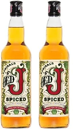 Admiral’s Old J Spiced Rum - 40 Percent ABV - 70cl Bottle (Pack of 2)
