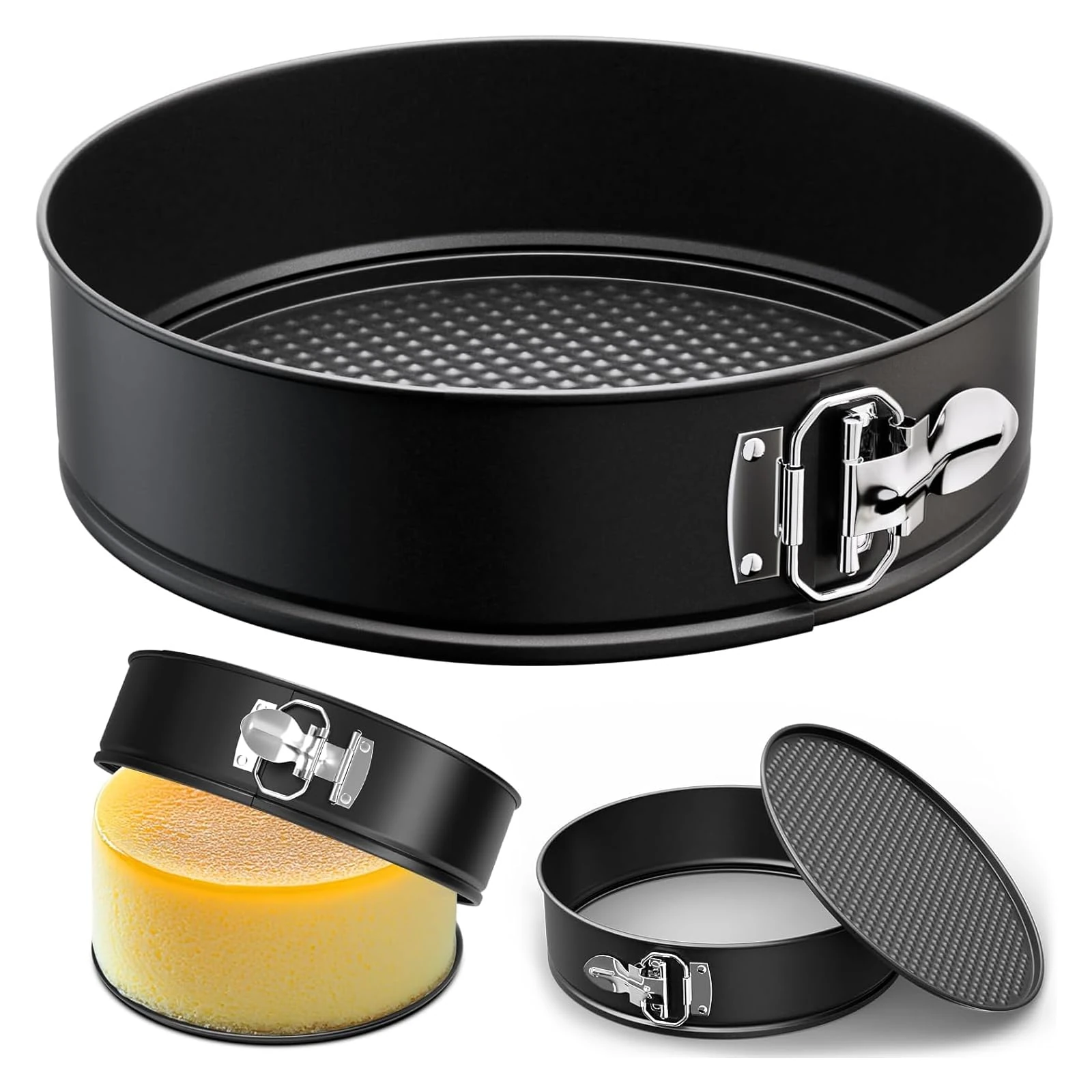 HUIBOHOU 8 Inch Round Pan for Baking,20 cm Springform Cake Tin with Loose Base, Non Stick Bake Ware Round Cake Tin for Restaurants, Home and Kitchen,PFOA Free