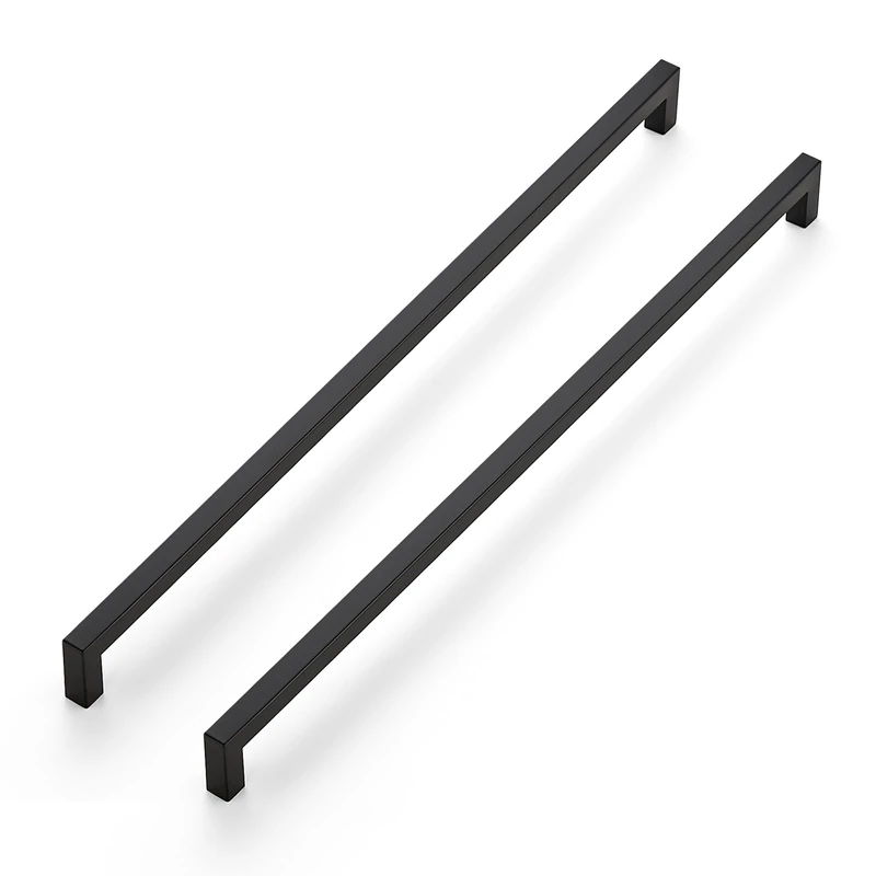 Joy Decor 10 Pack Cabinet Handles, Black Cabinet Pulls, 18 Inch Kitchen Cabinet Handles Square Drawer Pulls Stainless Steel Drawer Hardware Handles, 458mm Hole Centers